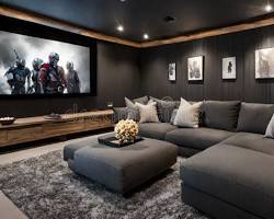 Dedicated home cinema with acoustic treatment, surround sound, and calibrated projection for an immersive experience.